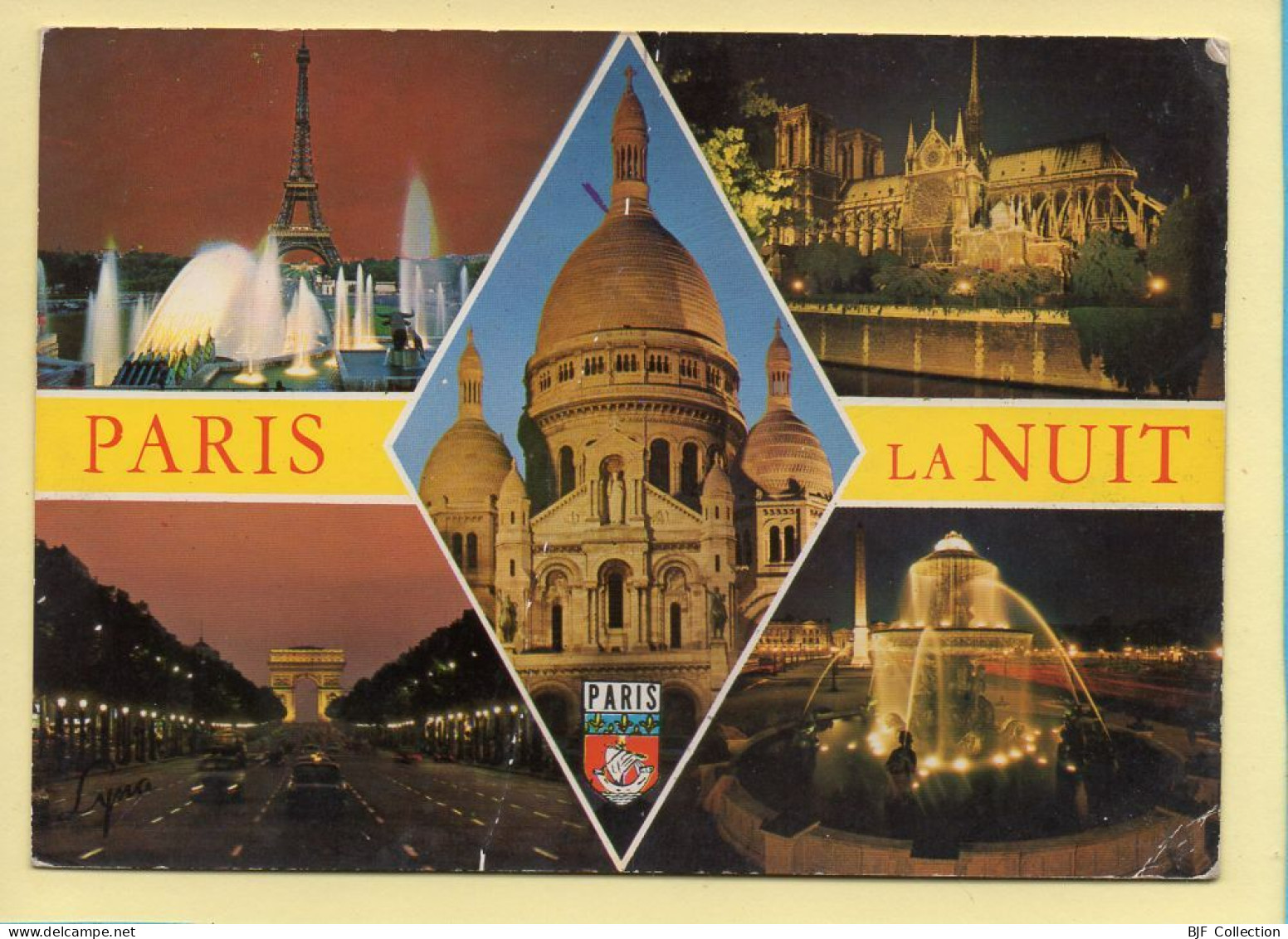 PARIS La Nuit : Multivues / Blason (voir Scan Recto/verso) - Parigi By Night