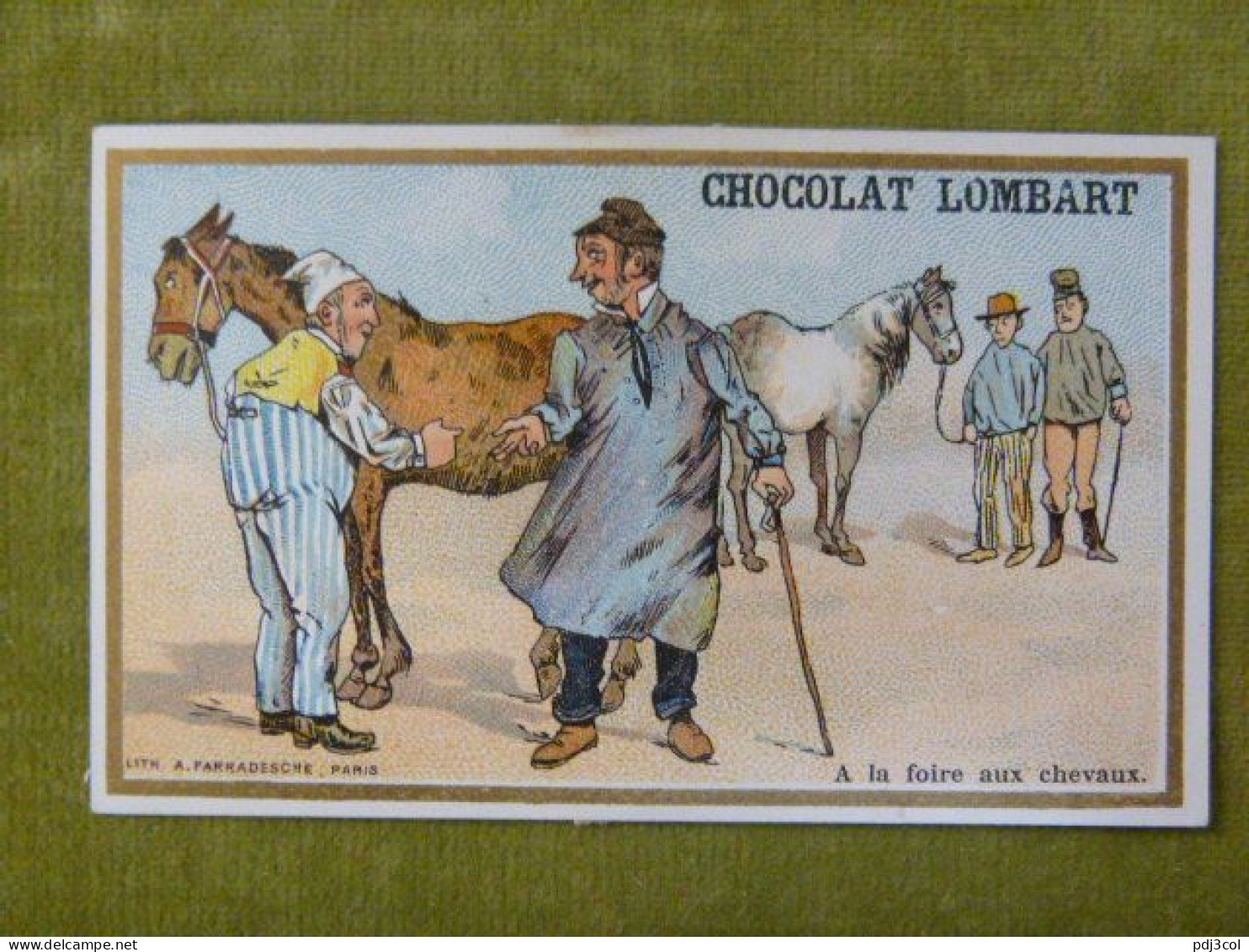 A La Foire Aux Chevaux - Chocolat Lombart - Chromo Illustrée Humoristique - Lombart