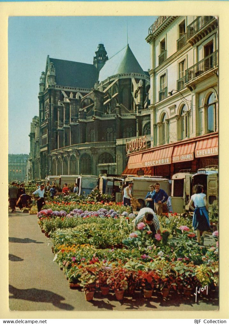 PARIS (04) Eglise Saint-Eustache Et Le Marché Aux Fleurs (animée) (voir Scan Recto/verso) - Arrondissement: 04