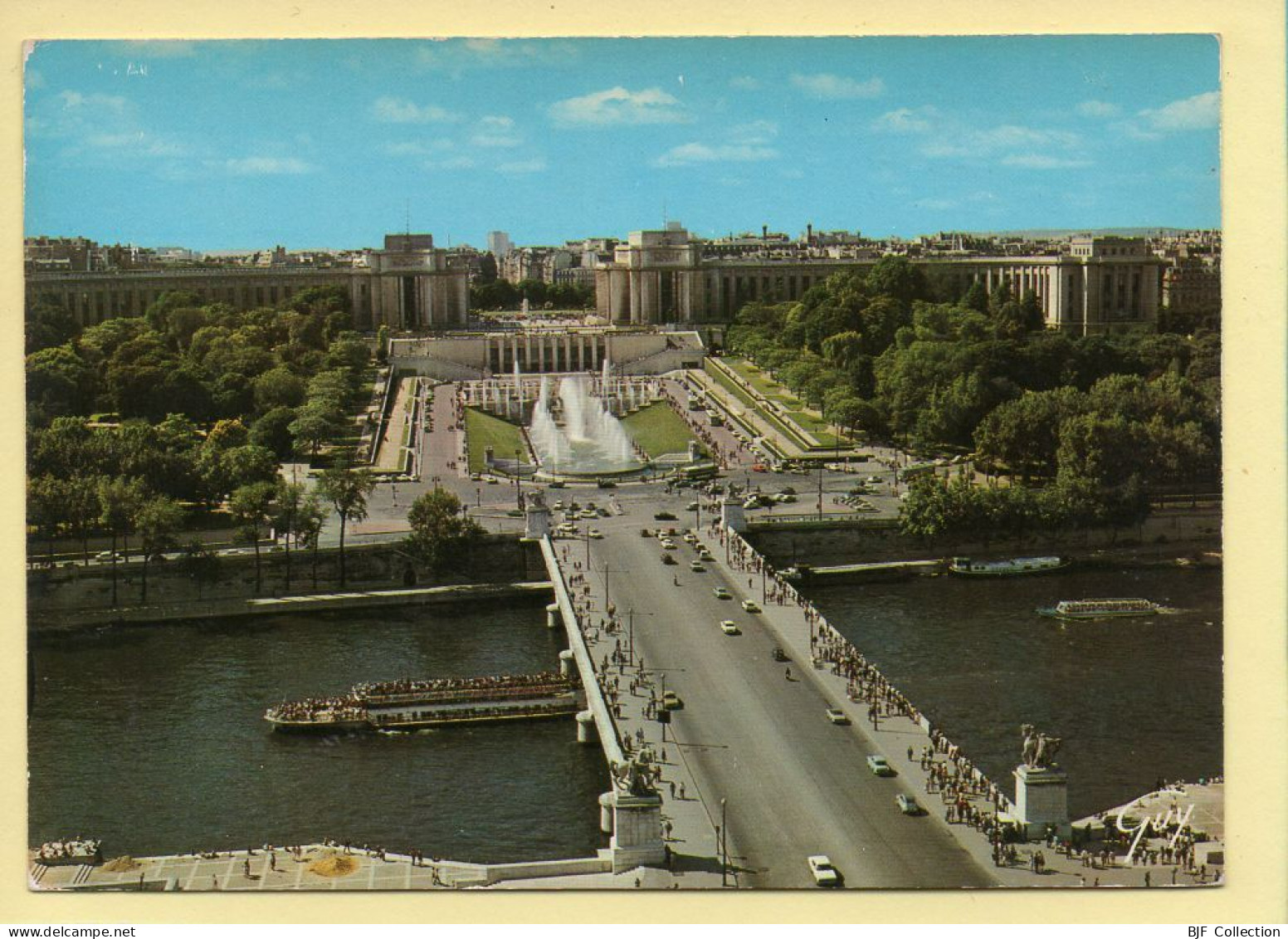 PARIS : Le Pont D'Iéna / La Seine Et Palais De Chaillot Vus De La Tour Eiffel (2 Scans) - Bridges