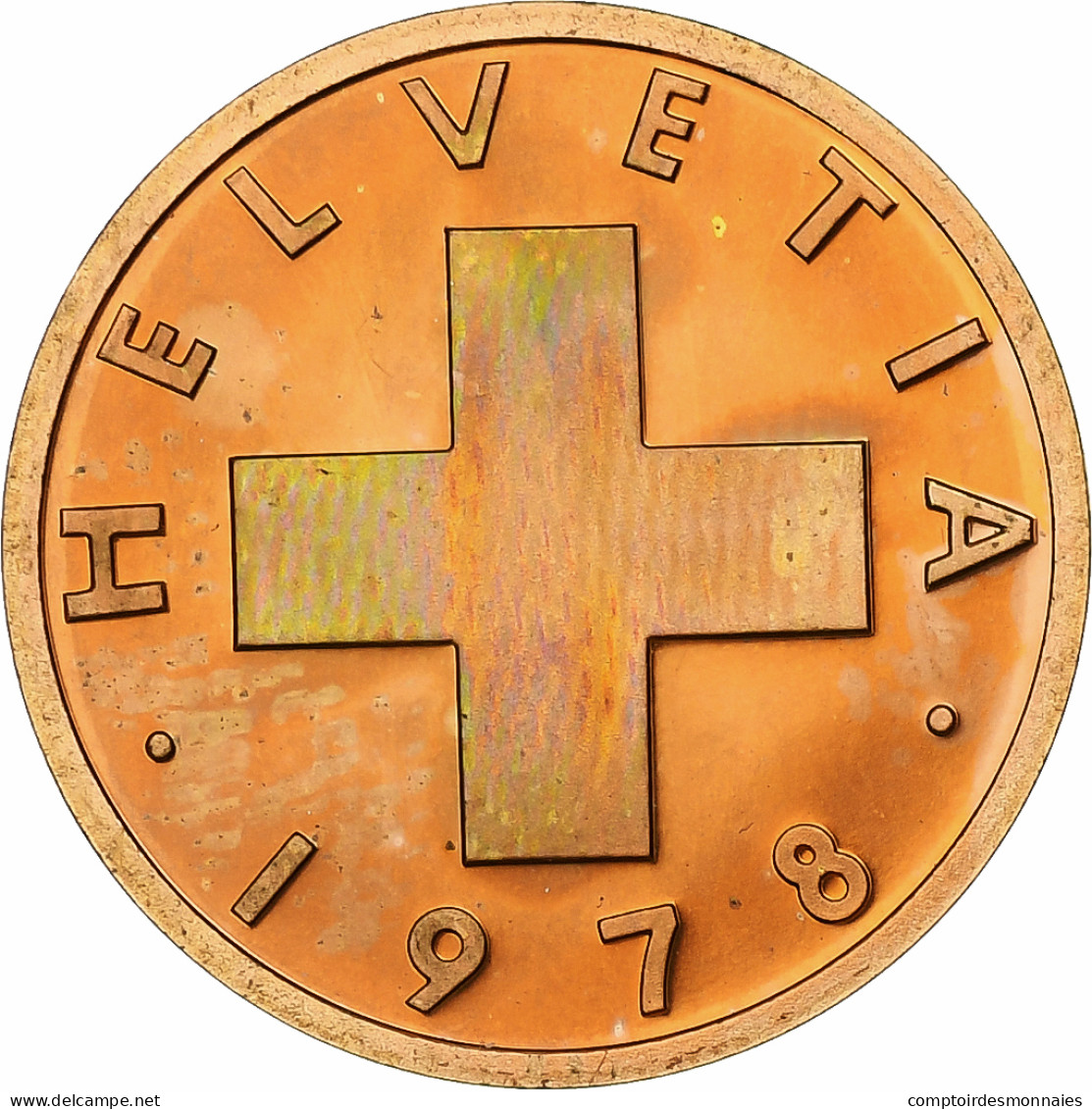 Suisse, Rappen, Croix Suisse, 1978, Bern, BE, Bronze, SPL+, KM:46 - Other & Unclassified