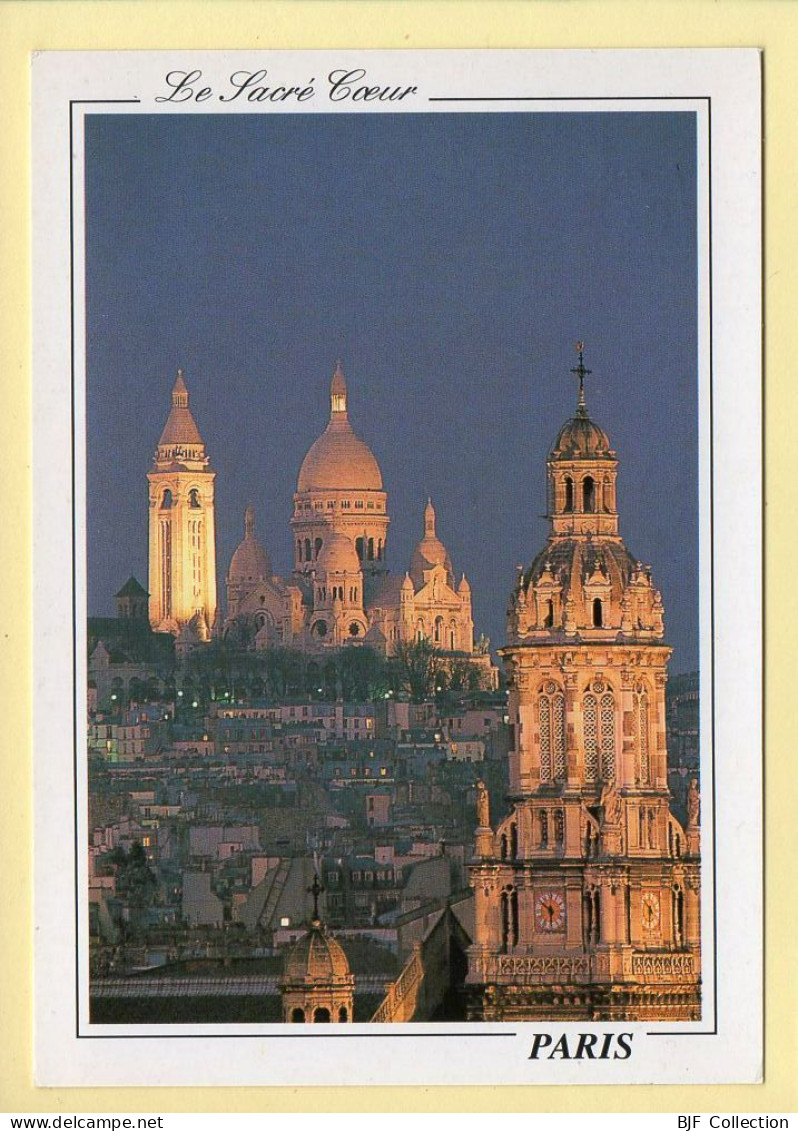 PARIS La Nuit : Eglise De La Trinité / Basilique Du Sacré-Cœur (voir Scan Recto/verso) - París La Noche