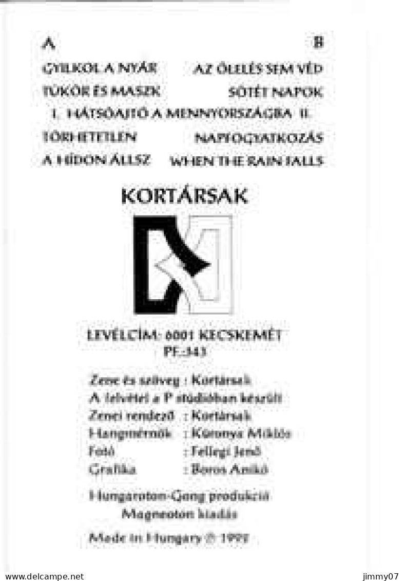 Kortársak - Hátsóajtó A Mennyországba (Cass, Album) - Cassette