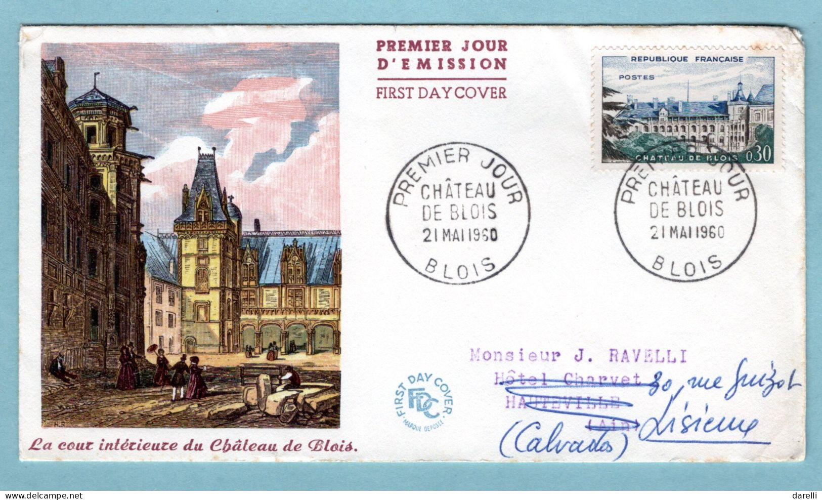 FDC France 1960 - Château De Blois - YT 1255 - Blois - 1960-1969