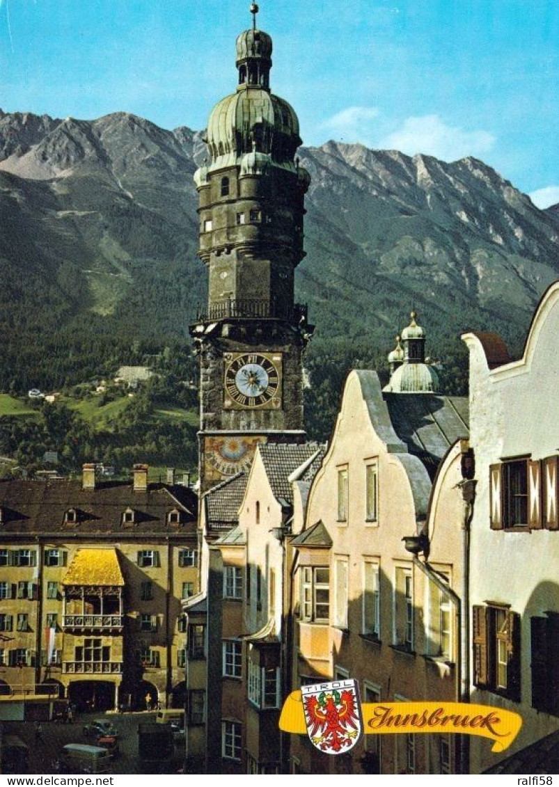 11 AK Österreich * Innsbruck Stadtturm, Goldenes Dachl (2x), Triumphpforte, 3 Luftbildaufnahmen, Annasäule, Hofkirche *