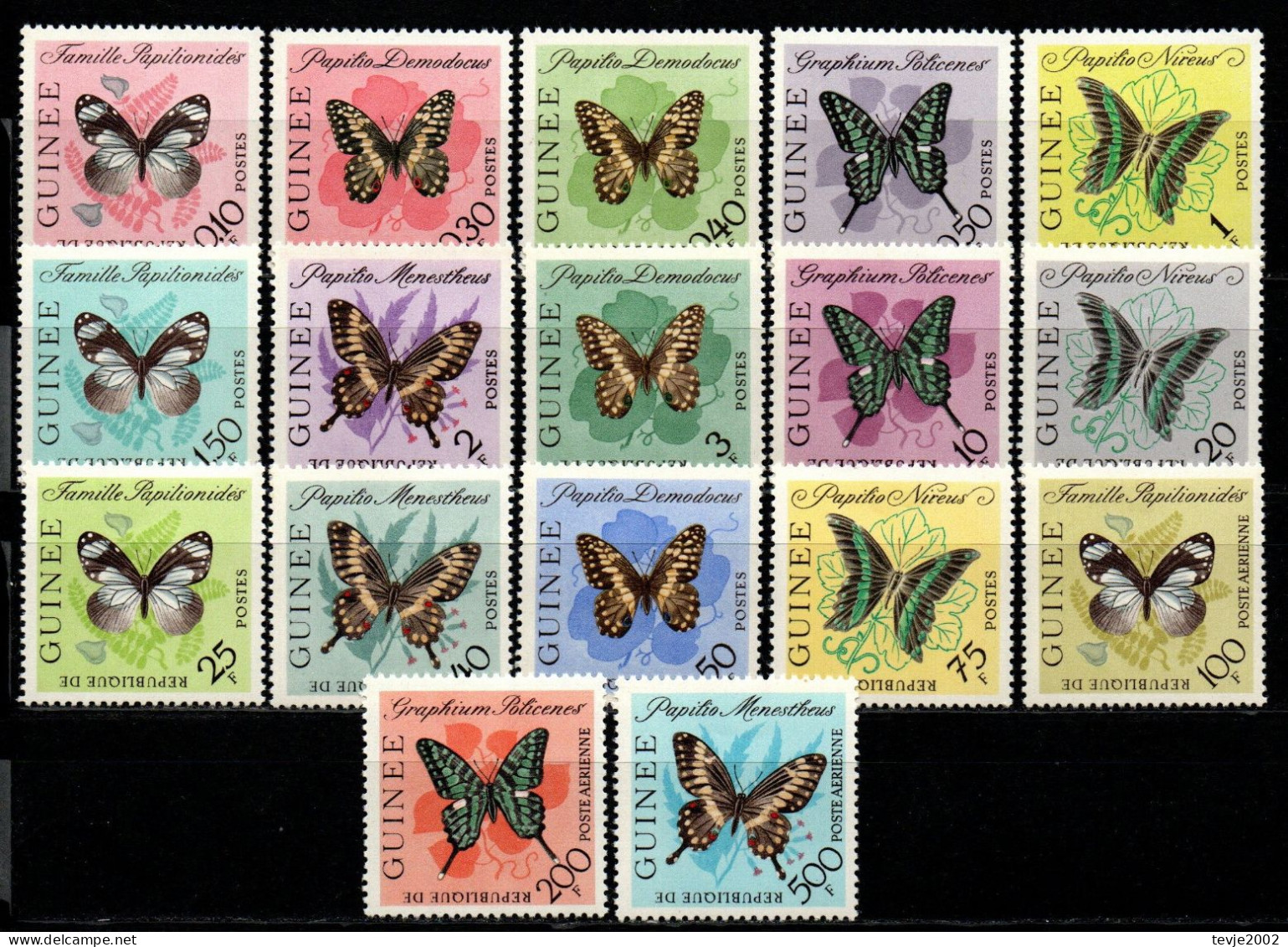 Guinea Guinee 1963 - Mi.Nr. 183 - 199 - Postfrisch MNH - Tiere Animals Schmetterlinge Butterflies - Schmetterlinge