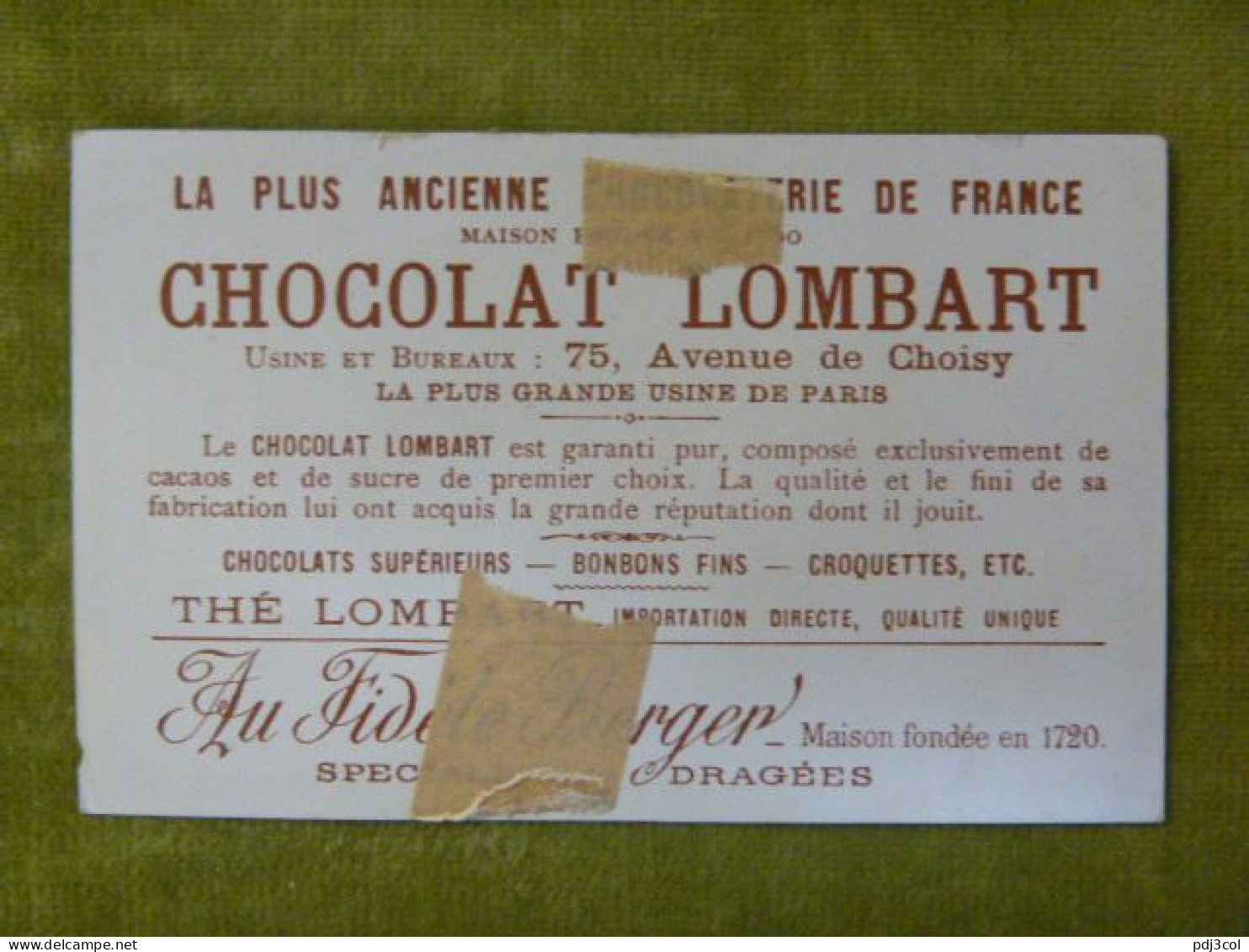 La Lettre Chargée - Chocolat Lombart - Chromo Illustrée Humoristique - Lombart