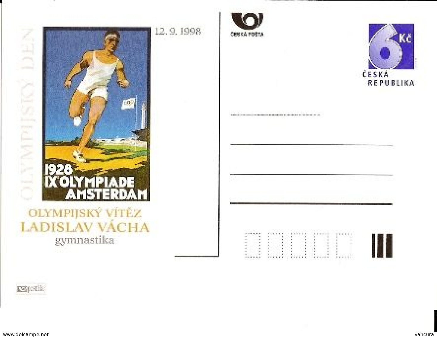 ** CDV A  37 Czech Republic Amsterdam, Ladislav Vacha, 1998 - Verano 1928: Amsterdam