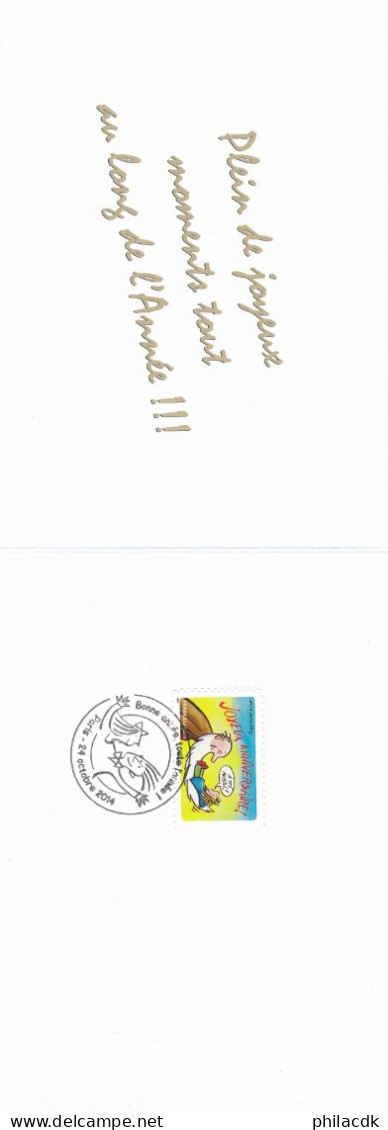 FRANCE - TIMBRE AUTOADHESIF N° 1055 SUR CARTE OBLITEREE AVEC CAD DU 24 OCTOBRE 2014 - Covers & Documents