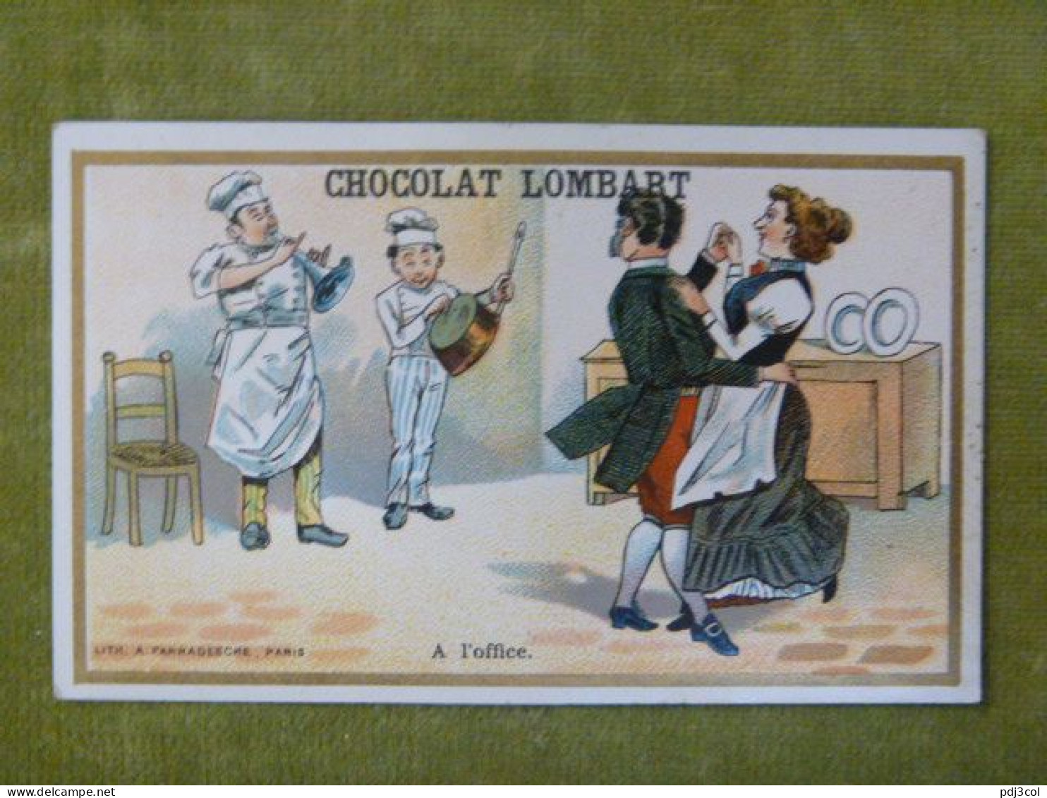 A L'office - Chocolat Lombart - Chromo Illustrée Humoristique - Lombart