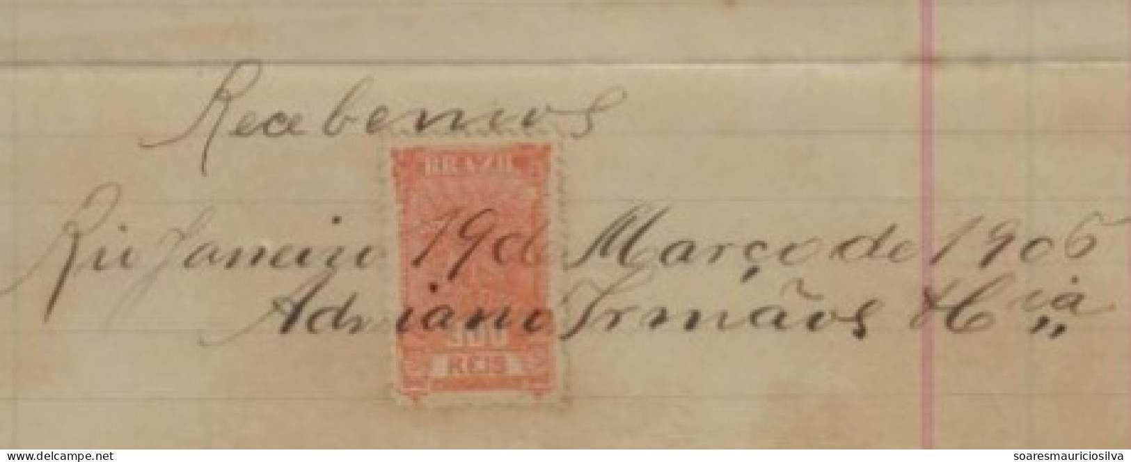 Brazil 1906 Invoice Factory Brushes Dustpans Broomsby Adriano Brothers &Co Rio De Janeiro Federal Treasury Tax Stamp 300 - Storia Postale