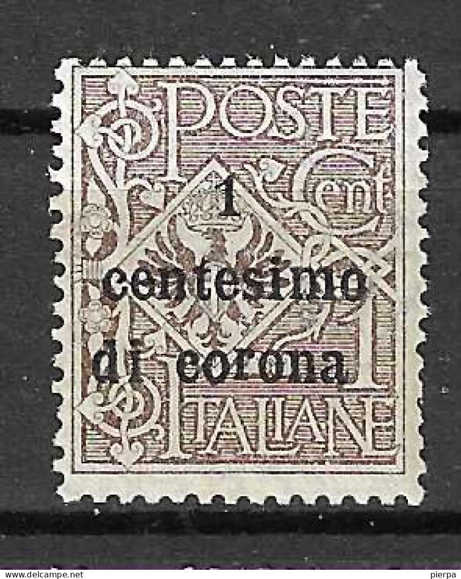 TRENTO E TRIESTE - 1919 - CIFRA 1 C SOPRASTAMPATO - NUOVO MNH** (YVERT 1 - MICHEL 1 - SS 1) - Trentin & Trieste