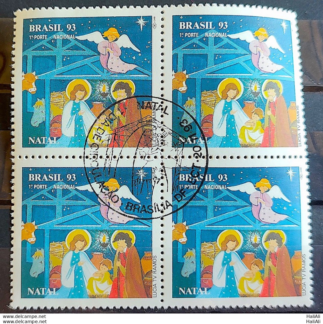 C 1878 Brazil Stamp Christmas Religion Jesus 1993 Block Of 4 CBC Brasilia - Neufs