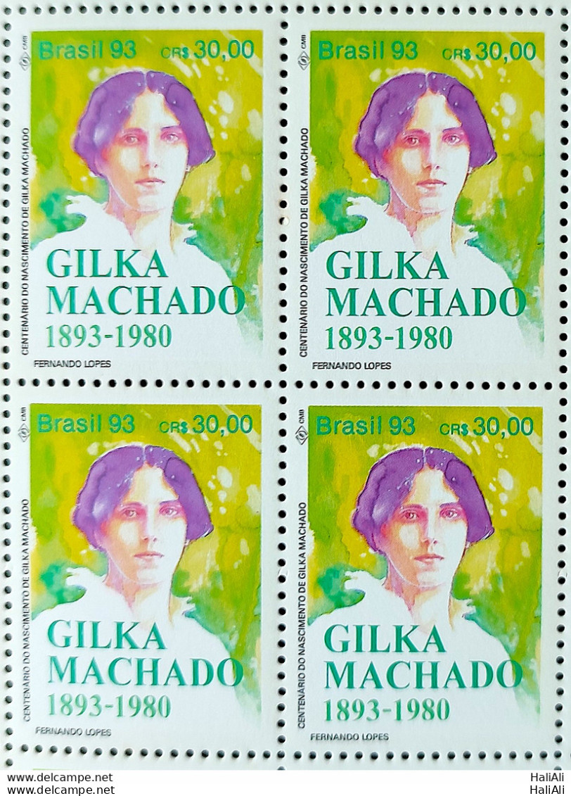 C 1871 Brazil Stamp Book Day Literature Gilka Machado Woman 1993 Block Of 4 - Neufs