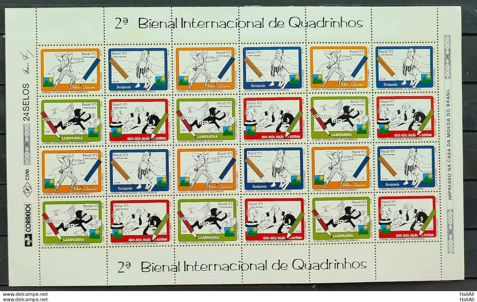 C 1873 Brazil Stamp International Biennial Of Comics Literature 1993 Sheet Complete Series - Neufs