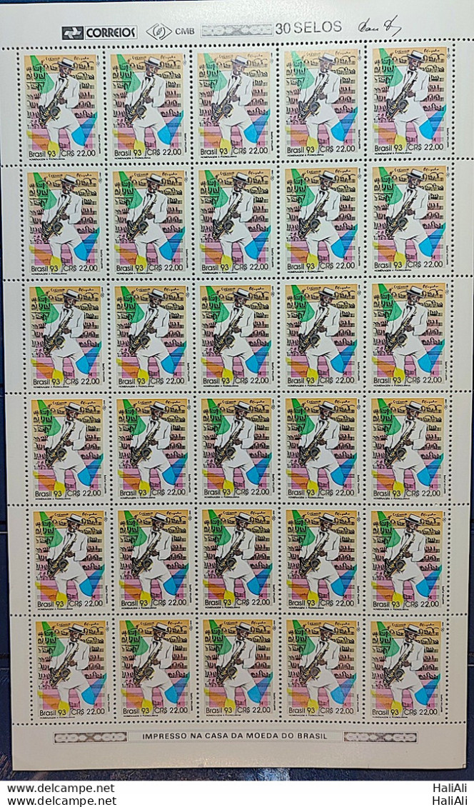 C 1868 Brazil Stamp Brazilian Composers Pixinguinha Music Saxophone 1993 Sheet - Neufs