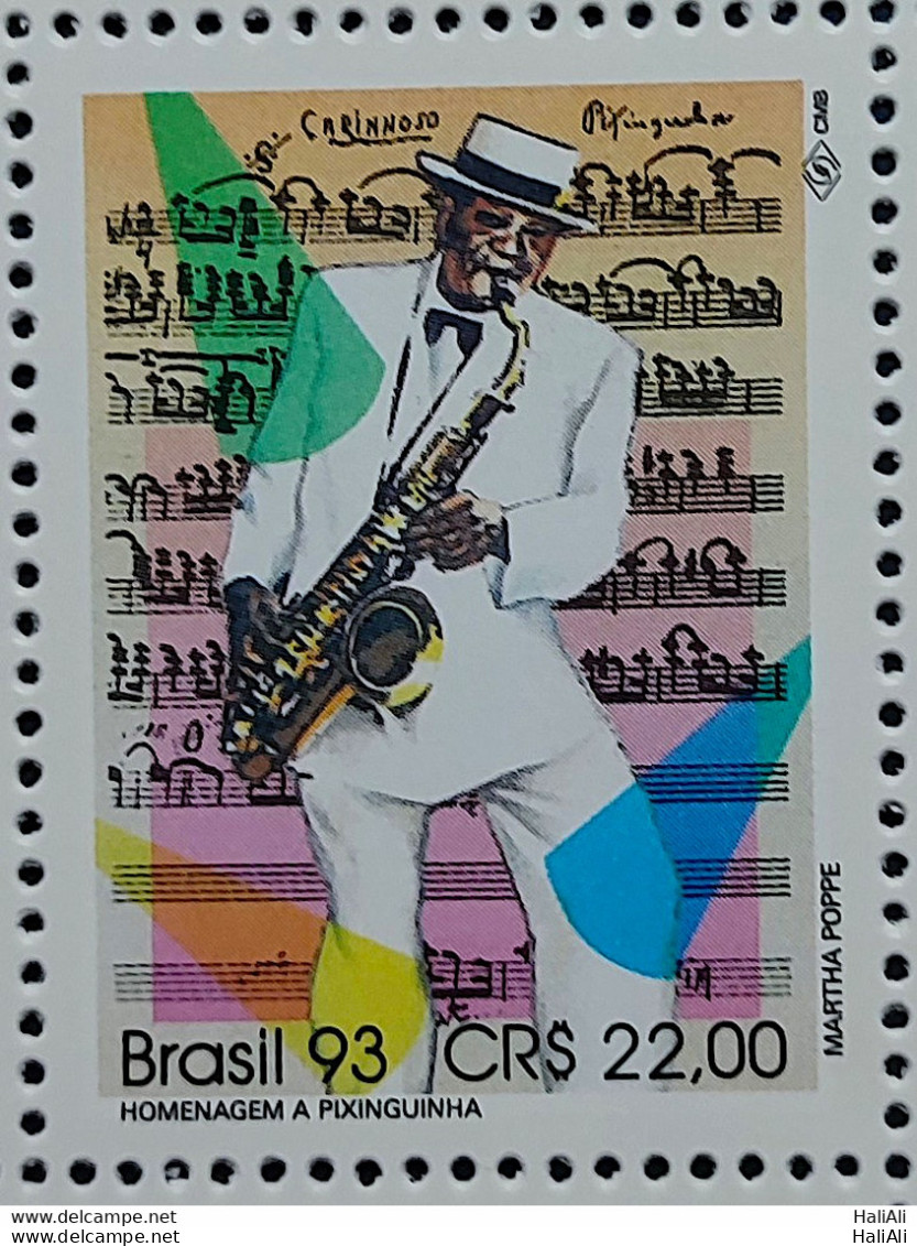 C 1868 Brazil Stamp Brazilian Composers Pixinguinha Music Saxophone 1993 - Neufs