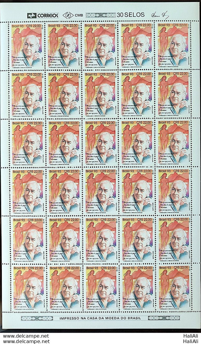 C 1867 Brazil Stamp Brazilian Composers Vinicius De Moraes Music 1993 Sheet - Neufs