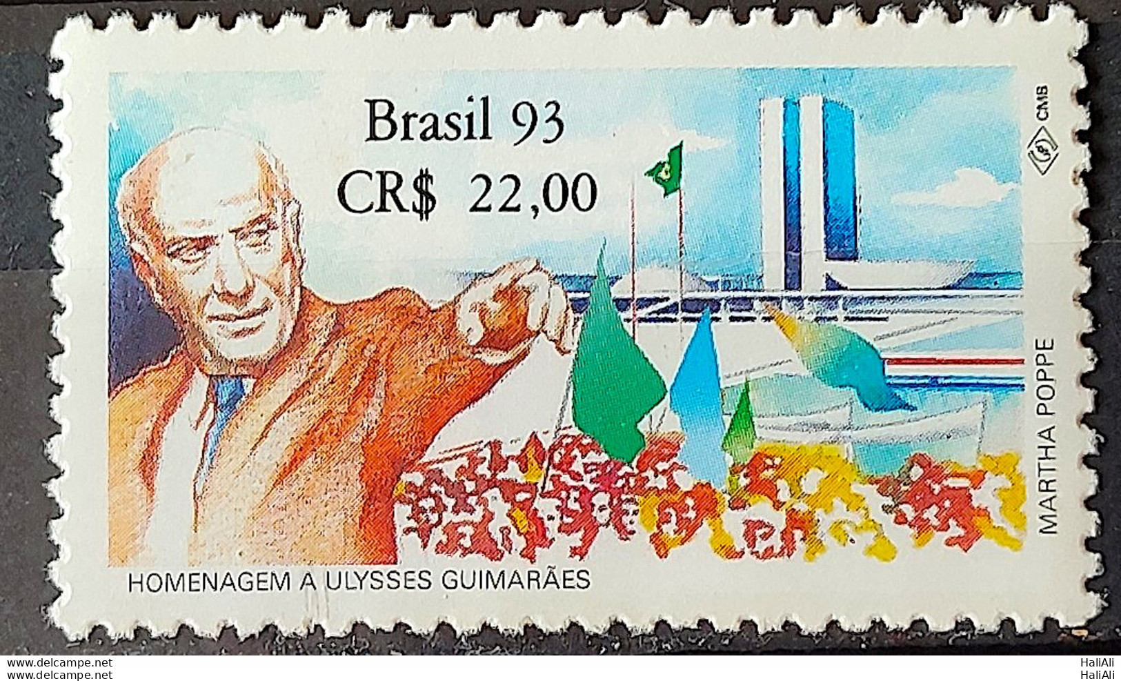 C 1863 Brazil Stamp Ulysses Guimaraes Politics Brasilia National Congress 1993 - Neufs