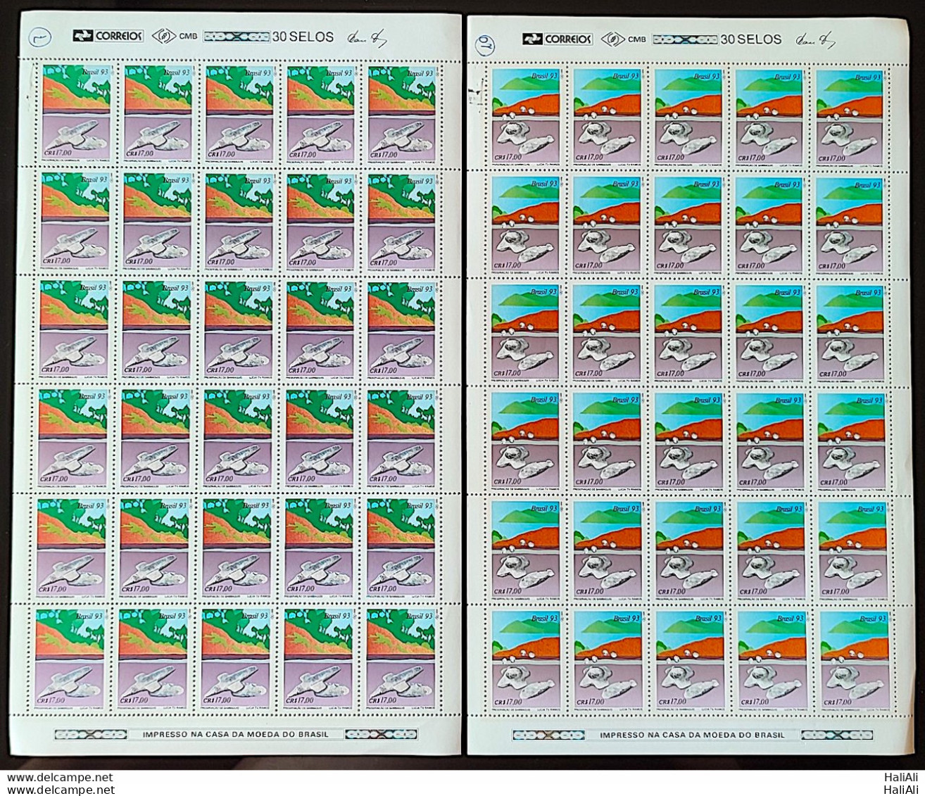 C 1861 Brazil Stamp Preservation Of Sambaquis Pre History 1993 Complete Series Sheet - Neufs