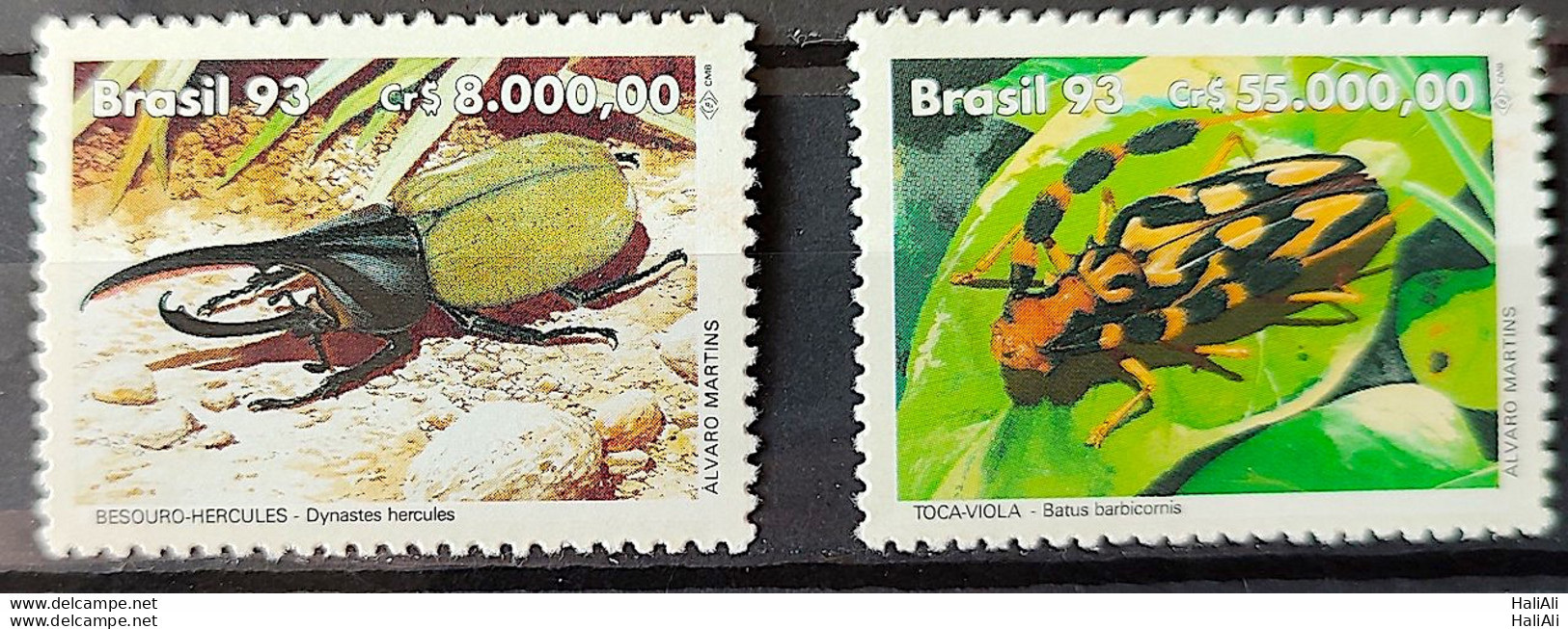 C 1840 Brazil Stamp Fauna Environment Insect Beetle 1993 Complete Series - Unused Stamps