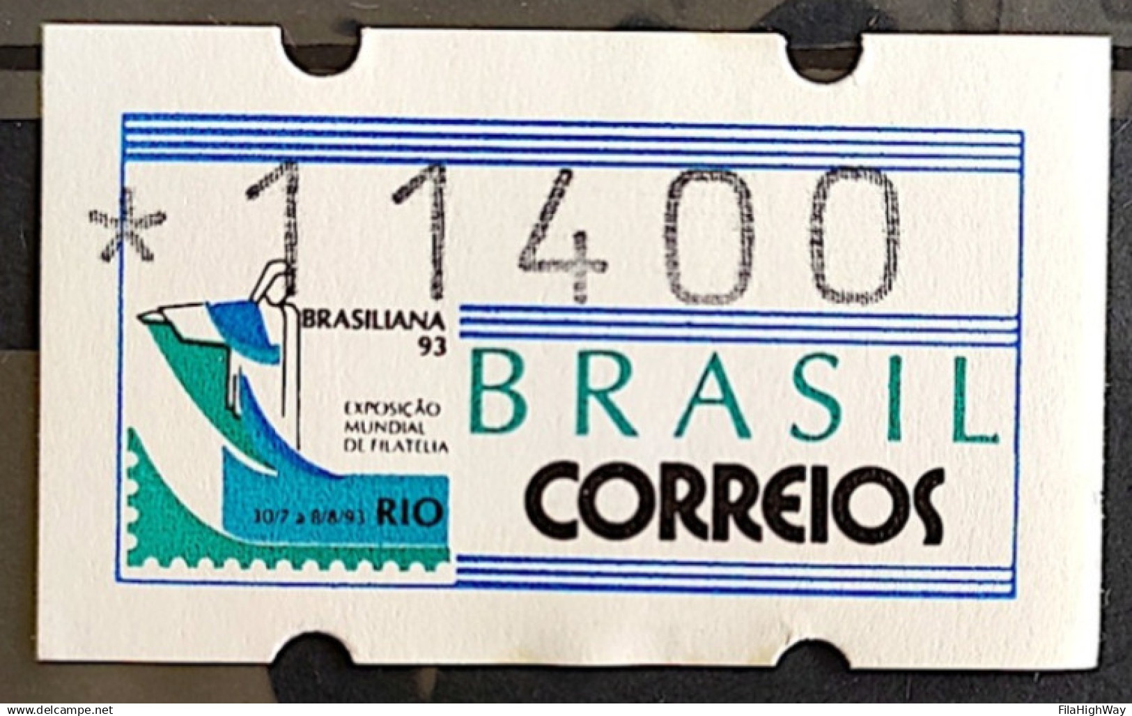 BRAZIL Stamp Label Automato Brasiliana 1993 11400 Etichetta ATM - Nuevos