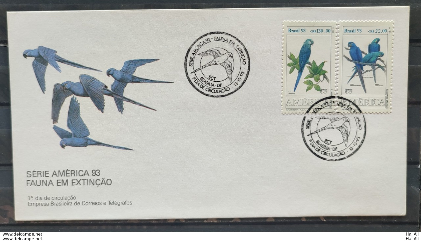 Brazil Envelope FDC 598 1993 Brazilian Macaws Fauna Cbc Df 02 - FDC