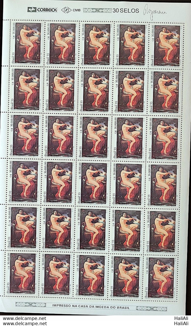 C 1837 Brazil Stamp 150 Years Old Pedro Americo Art 1993 Complete Series Sheet - Unused Stamps