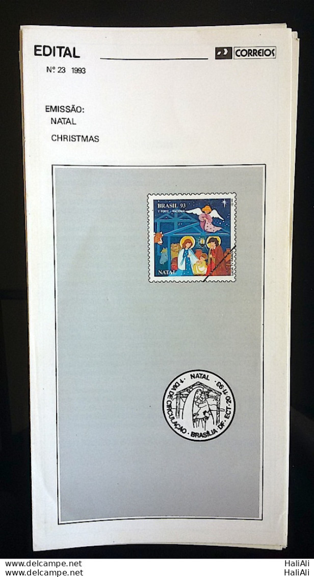 Brazil Brochure Edital 1993 23 Christmas Religion Without Stamp - Cartas & Documentos