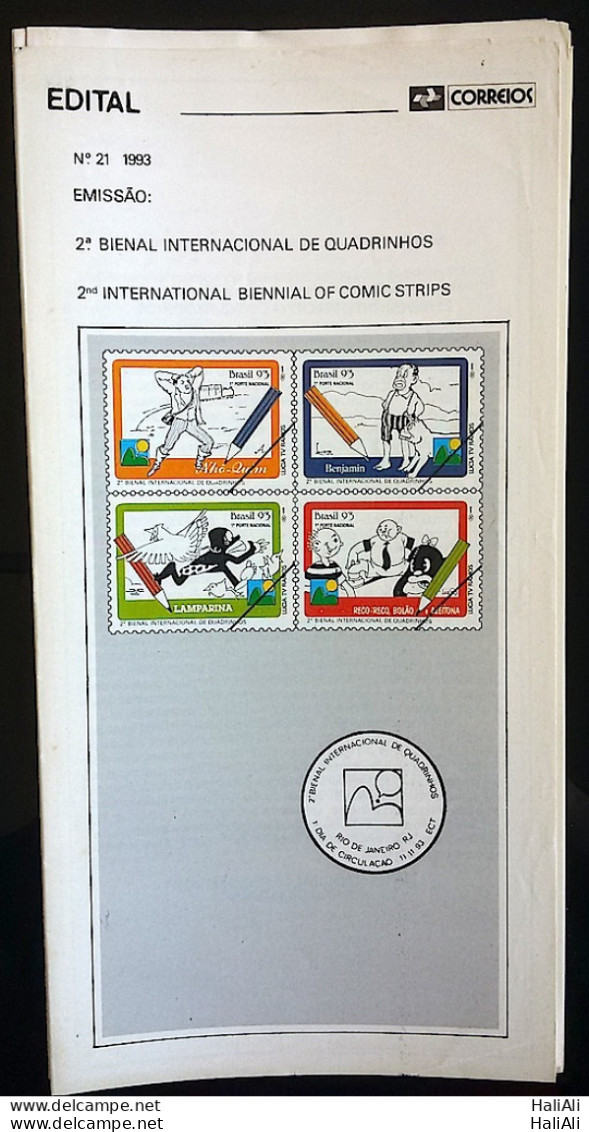 Brazil Brochure Edital 1993 21 Biennial Comics Art Without Stamp - Covers & Documents