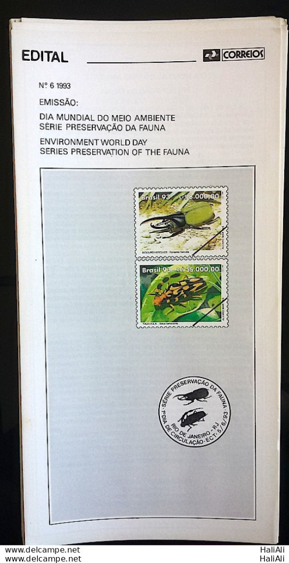 Brazil Brochure Edital 1993 06 Environment Fauna Without Stamp - Cartas & Documentos