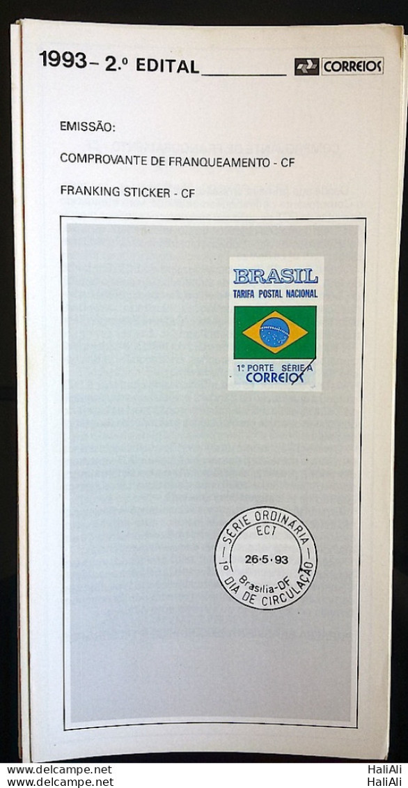 Brazil Brochure Edital 1993 02 Proof Of Franchise Without Stamp - Cartas & Documentos