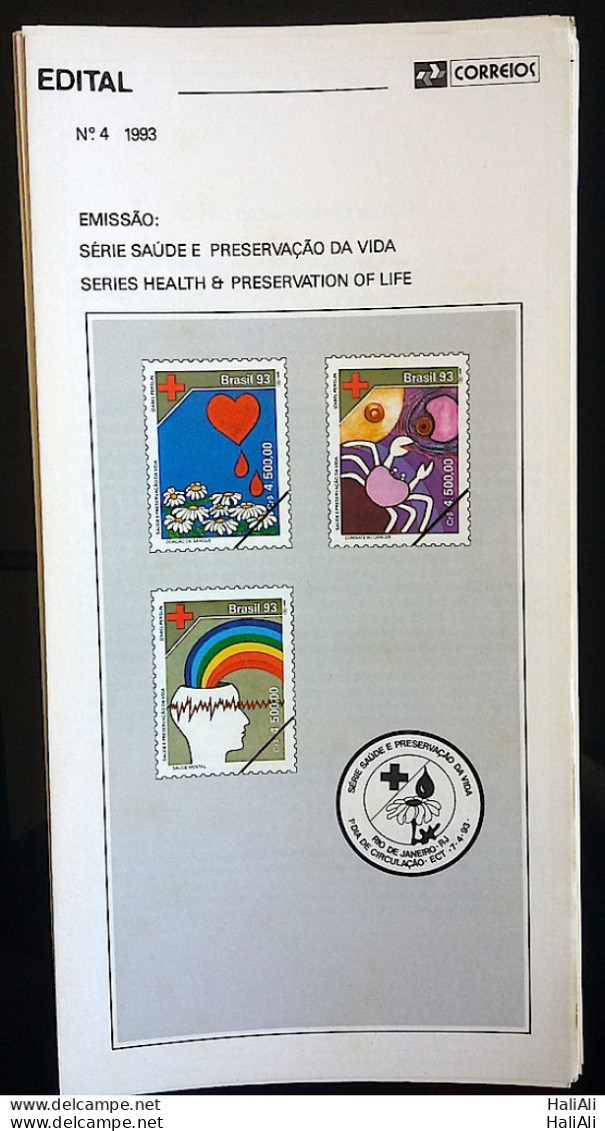 Brazil Brochure Edital 1993 04 HEALTH AND PRESERVATION OF LIFE Without Stamp - Cartas & Documentos