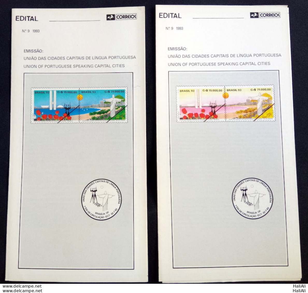 Brazil Brochure Edital 1993 09 Cities Language Portuguese Variety Without Stamp - Cartas & Documentos