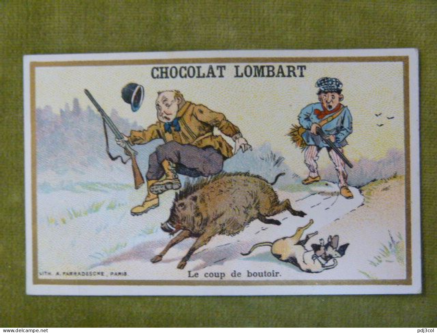 Le Coup De Boutoir - Chocolat Lombart - Chromo Illustrée Humoristique - Lombart