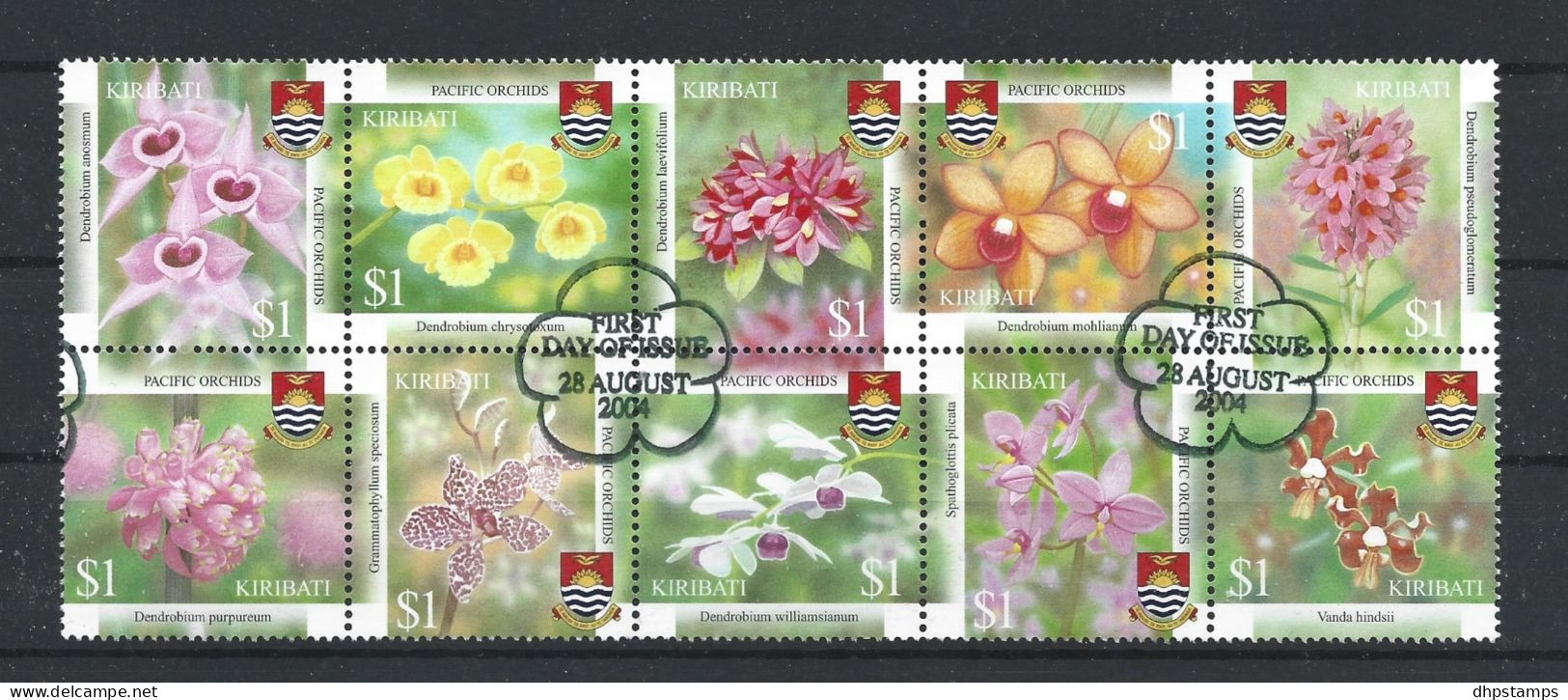 Kiribati 2004 Orchids Strip Y.T. 545/554 (0) - Kiribati (1979-...)