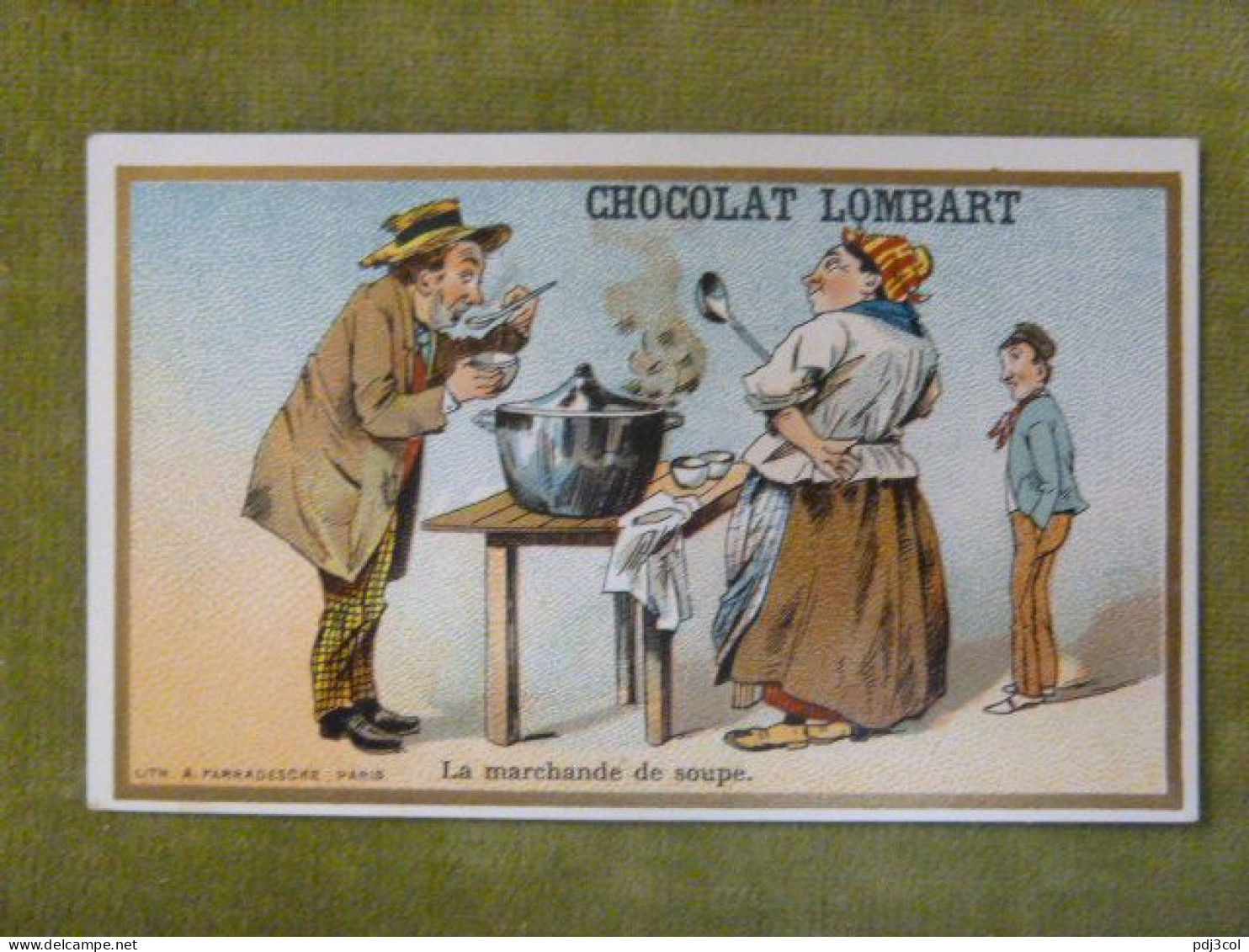 La Marchande De Soupe - Chocolat Lombart - Chromo Illustrée Humoristique - Lombart