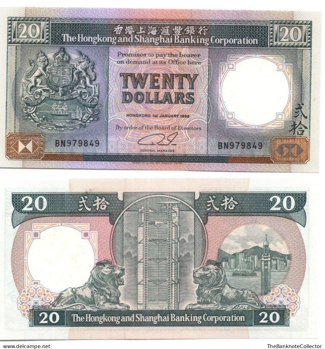 Hong Kong HSBC 20 Dollars 1989 P-192 UNC - Hongkong