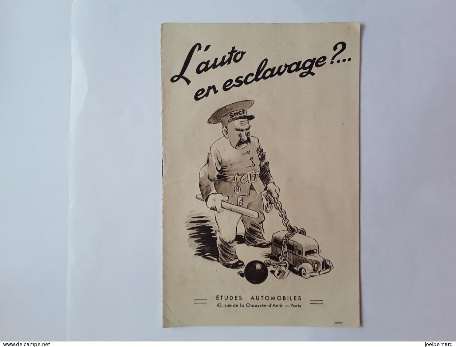 L'AUTO EN ESCLAVAGE.  ETUDES AUTOMOBILES. PARIS - Ohne Zuordnung