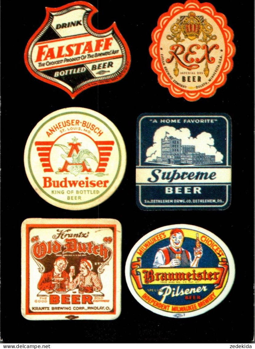 H1351 - TOP Bier Werbekarte Werbung Bierdeckel Budweiser Falstaff Braumeister Rex Supreme - Publicité