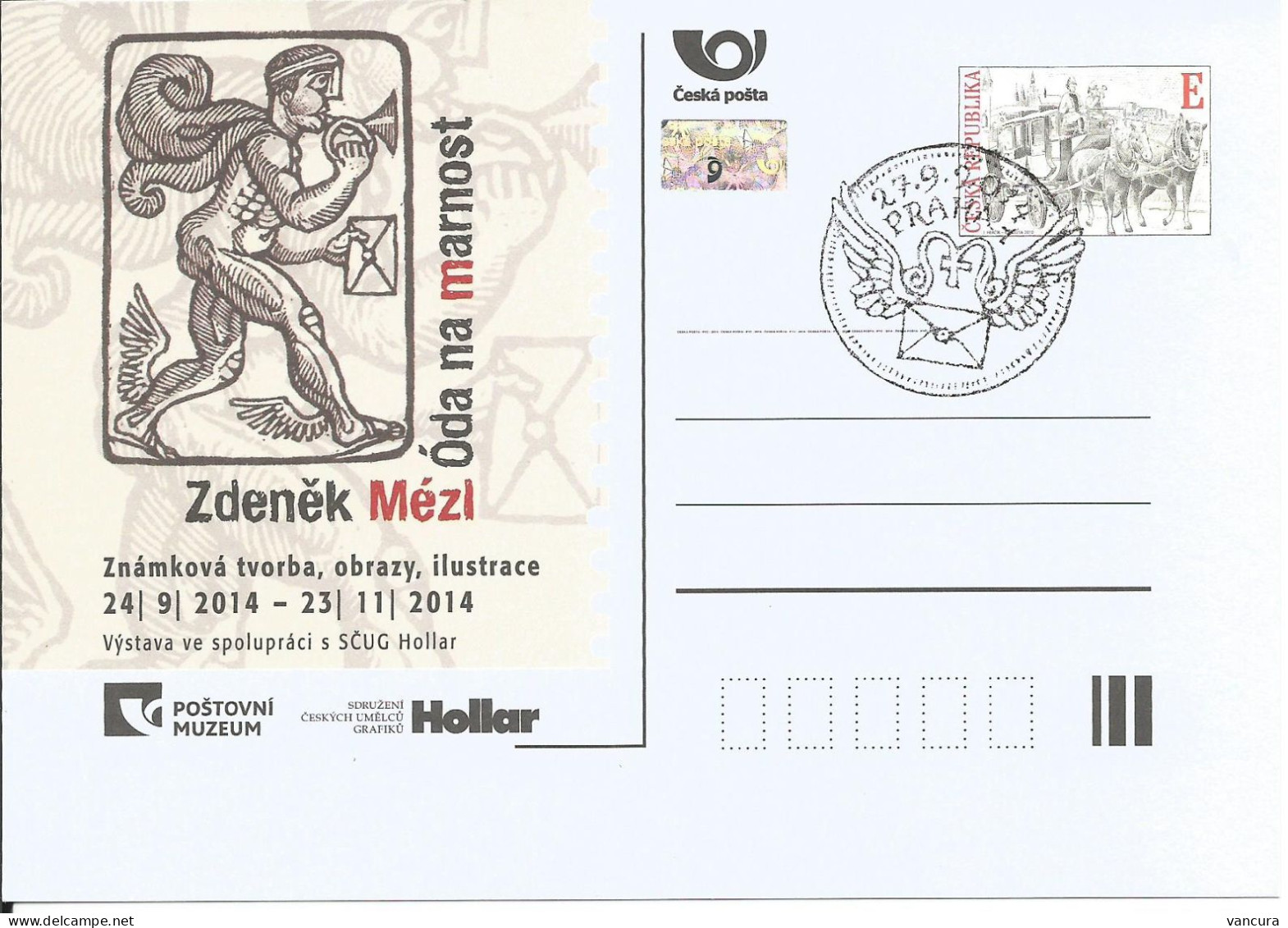 CDV PM 102 Czech Republic Zdenek Mezl In Post Museum 2014 Mercury, Hermes - Cartes Postales