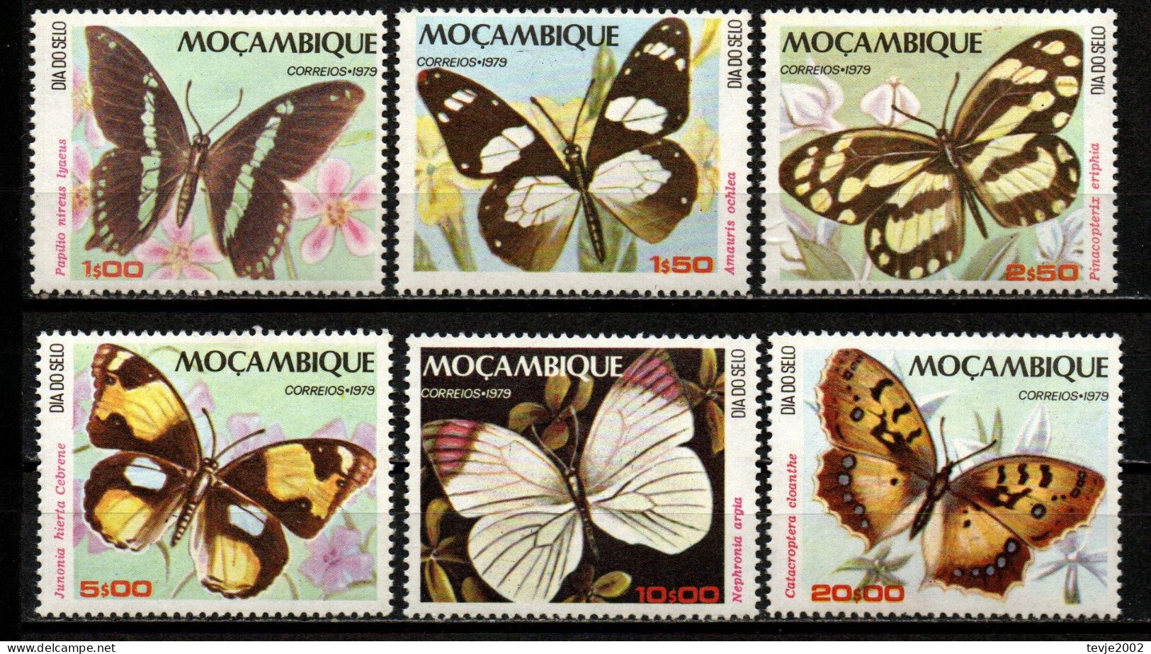 Moçambique 1979 - Mi.Nr. 731 - 736 - Postfrisch MNH - Tiere Animals Schmetterlinge Butterflies - Mariposas
