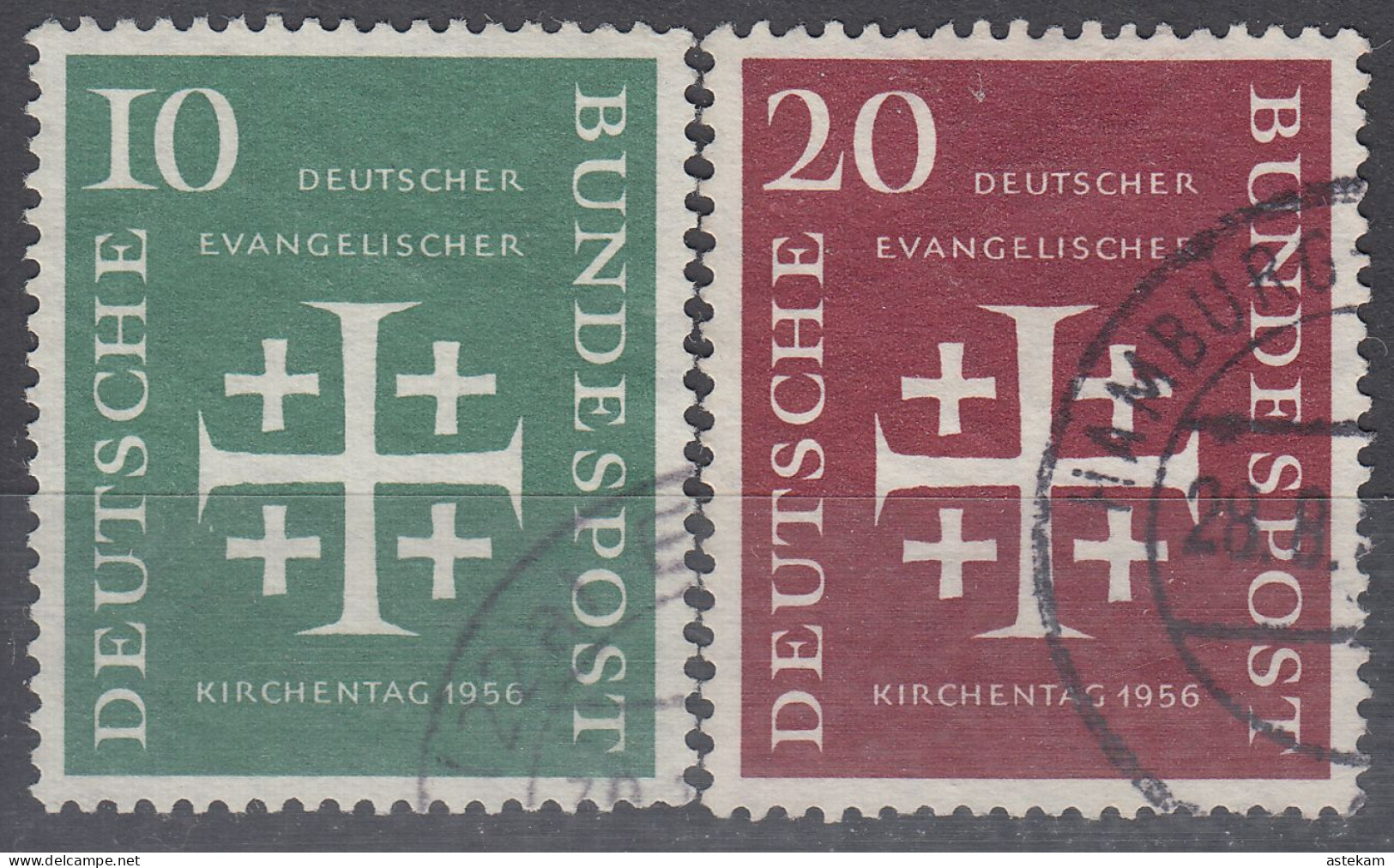 GERMANY 1956, CONFERENCE Of GERMAN EVANGELICAL CHURCH, COMPLETE USED SERIES With GOOD QUALITY - Used Stamps