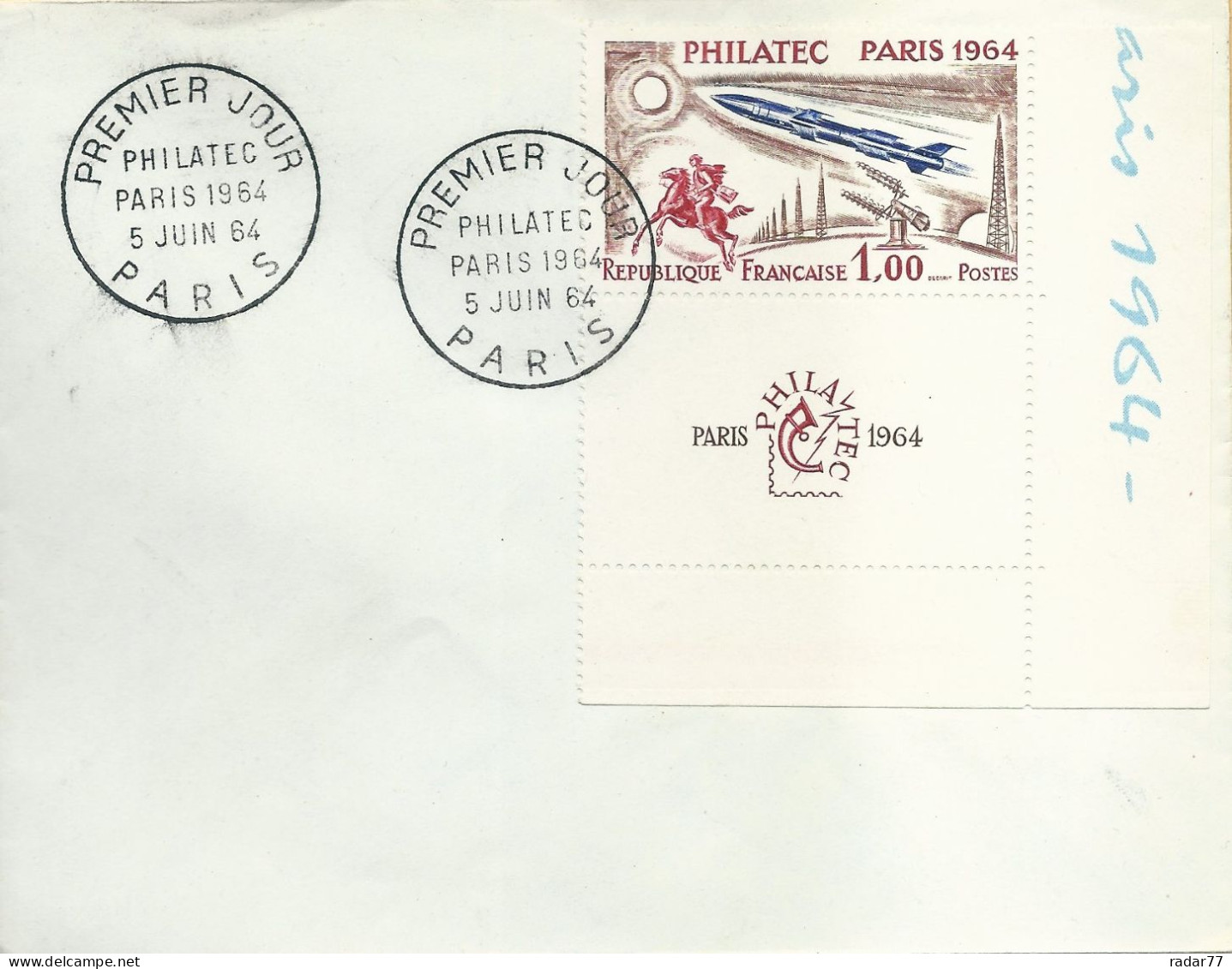 Enveloppe 1er Jour FDC N°1422 Philatec Paris 1964 - Paris - 05/06/1964 - 1960-1969