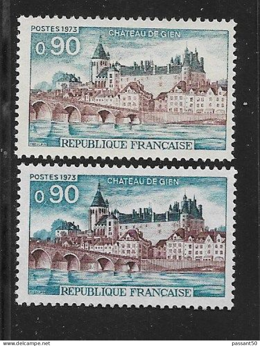 Château De Gien YT 1758 + B : Normal + Gris-bleu. Superbe, Voir Le Scan. Cotes YT : 0.70 € + ? . - Neufs