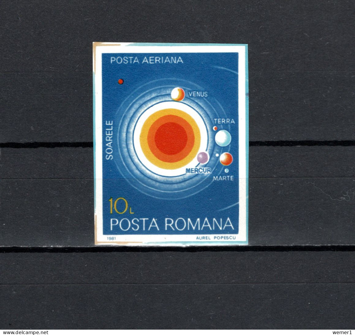 Romania 1981 Space, Planets Stamp Imperf. From S/s MNH - Europa