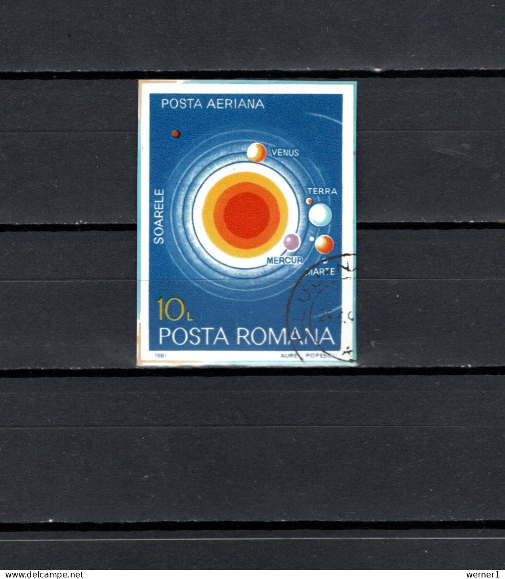 Romania 1981 Space, Planets Stamp Imperf. From S/s CTO - Europe