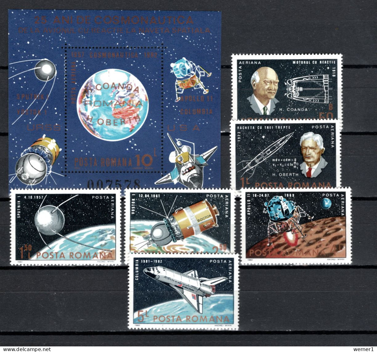 Romania 1983 Space, 25th Anniversary Of Space Flights Set Of 6 + S/s MNH - Europe