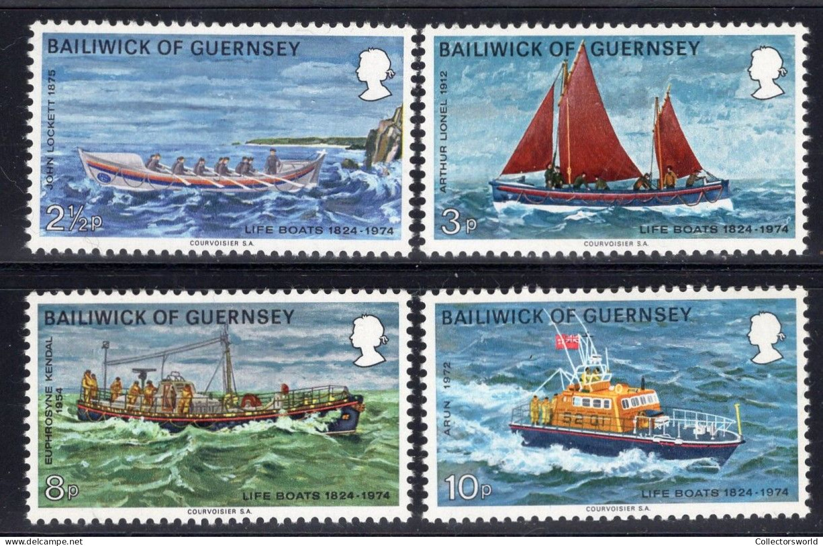 Guernsey 1974 Serie 4v Life Boats Sea Rescue MNH - Guernesey