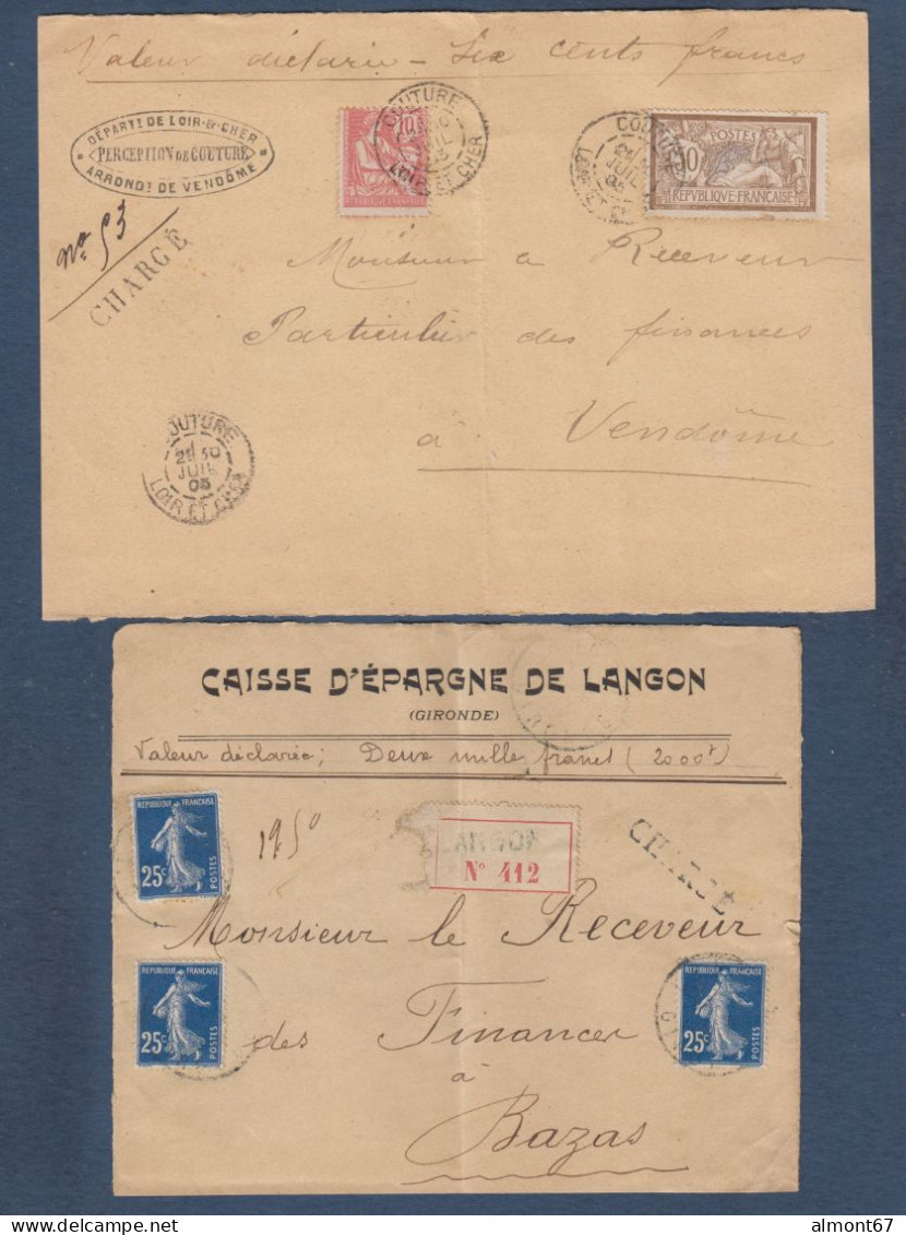 Lot De 8 Devants De Lettres Chargées - Lettres & Documents